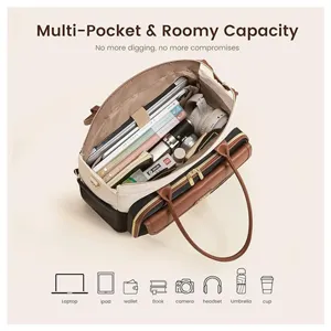 Women multi-pocket commuter handbag roomy tote bag large capacity casual travel shoulder bag