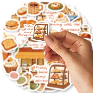 Cute bakery food theme aesthetic stickers DIY decorative stickers for journaling and scrapbooking.