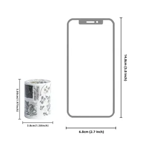 Washi tape product dimension and size comparison diagram showing height and width details clearly.