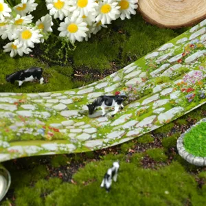 Stone path flowers garden landscaping washi tape hand ledger DIY notebook decor material