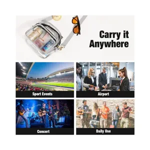 Borsa a Trasparente in PVC Approvata per Stadio Grande Borsa a Spalla per Uso Quotidiano Versatile