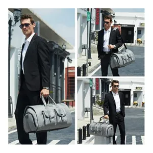 Large capacity travel duffel bag with garment compartment, multifunctional business overnight bag.