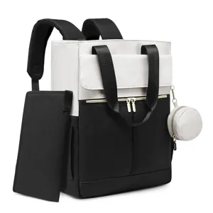 Multifunctional waterproof diaper bag backpack with changing pad and insulated pockets for baby.