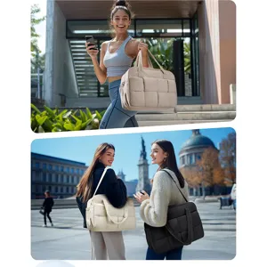 Elegante bolso tote acolchado para mujer, gran bolsa de viaje y gimnasio para uso diario.