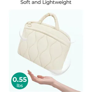 Leichte gesteppte Laptoptasche mit Griff, weiche gepolsterte Computerschutzhülle Alltag.