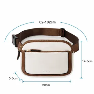 Women PU leather fanny pack waist bag with adjustable strap casual chest bag size chart