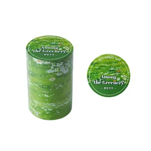 Green grass floral decorative tape washi tape for journaling DIY craft scrapbooking 1 roll