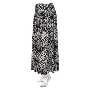 Jupe longue maxi imprimé zèbre noir et blanc taille haute ample pour les femmes mode