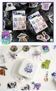 Jeu de stickers mignons de fete de l'espace pour decoration de telephone album jouets