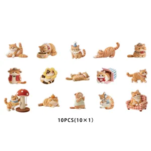 Adorables stickers chat tabby gros style feutre de laine imperméable lot autocollant DIY