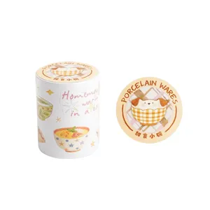 Cute dog food pattern decorative sticker roll and single sticker for water cup suitcase