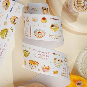 Cute food sticker roll for journaling, water bottle, phone case, and luggage decoration.