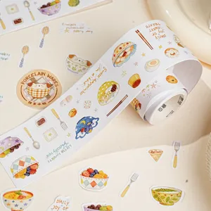 Cute food sticker roll for journaling, diary decoration, scrapbooking and crafts supplies.