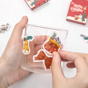 Christmas decorative sticker set for holiday journaling, scrapbooking, and cup decoration.