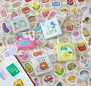 Cute cartoon sticker set aesthetic graffiti handbook diary decorative self adhesive stickers.