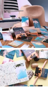 Set di adesivi estetici con nuvole in scatola per diario, decorazione DIY, 30 pezzi.