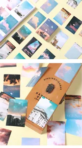 Adesivi con paesaggio di nuvole in scatola, 30 pz adesivi decorativi DIY per diario e cancelleria.