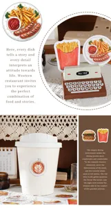 Decorative stickers set, western food theme journal diary sealing stickers for crafts.