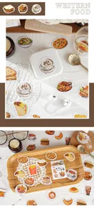 Cute Western food sticker set 46pcs for journaling scrapbooking DIY decorative stickers