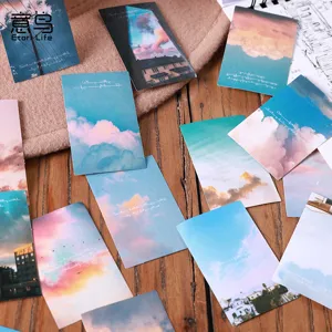 Set di adesivi estetici cielo nuvola in scatola per diario DIY scrapbooking planner.