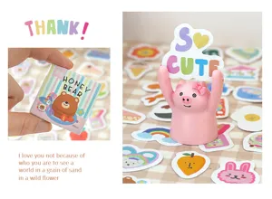 Cute cartoon doodle stickers for journaling and scrapbooking, 40 pieces per set, waterproof.