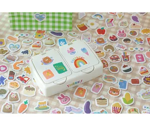 Cute doodle world series sticker set, aesthetic cartoon sticker for journaling and diary DIY.