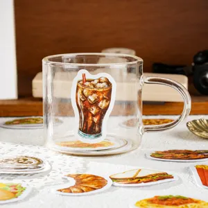 Decorative western food stickers set for journaling, diary and crafts daily decoration.