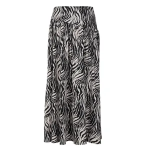 Jupe longue maxi imprimé zèbre noir et blanc pour femmes taille haute mode streetwear décontractée