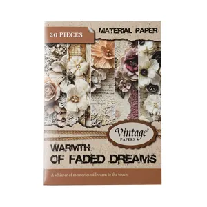 Vintage material paper for DIY scrapbooking, decorative paper crafts with floral designs