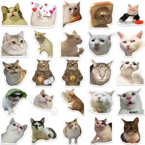 Niedliche lustige Katzen Meme Aufkleber für Laptop Handyhülle Koffer wasserdichte Sticker