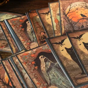 Set di carta per scrapbooking vintage di Halloween, carte decorative gotiche per lavori fai da te.