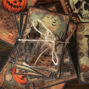 Set di carta decorativa vintage per Halloween, carte di materiale per diario fai da te.