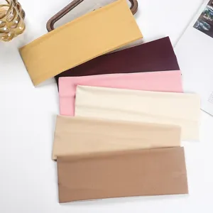 Solid color ribbed sports headband elastic knitted sweat absorbent hair band for fitness.
