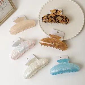 French Style PVC Hair Claw Geometric Half Circle Shark Clip Card Packed Hair Accessories For Women Daily Styling