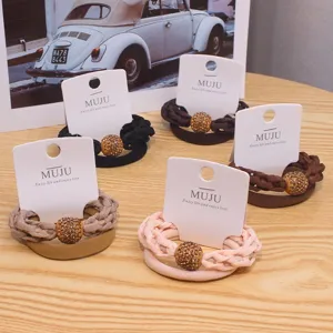 Light Luxury Korean Style Rhinestone Braided Hair Ties Elastic Hair Ropes For Women Daily Casual Hair Accessories