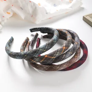Maillard style plaid padded headband Korean college retro hair hoop hair accessory
