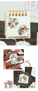Cute cat stickers and transparent acrylic charm details, adorable animal sticker design.