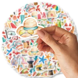 Waterproof ocean beach graffiti stickers cute aesthetic decals for laptop water bottle pack