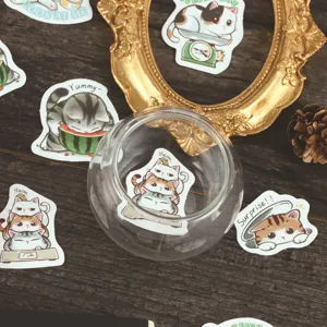 Cute cat stickers set decorative cartoon kitten decals for journaling and scrapbooking