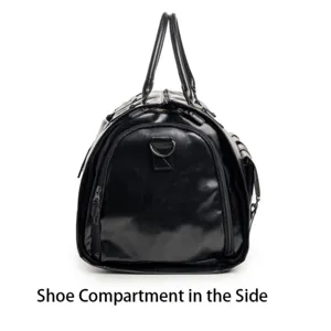 Schwarze konvertierbare Reisetasche mit Schuhfach, multifunktionale Sporttasche für Fitness