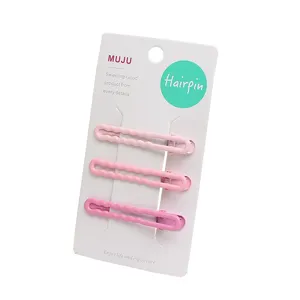 Ensemble de 3 pinces à cheveux en métal rose doux accessoires mignons pour femmes