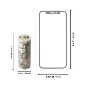 Chinese style autumn transparent washi tape for DIY journal decoration and masking crafts.