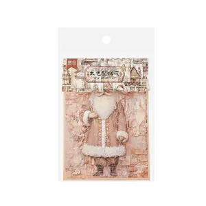 Vintage retro Christmas sticker set beige Santa Claus diary DIY journaling decorative paper 20pcs
