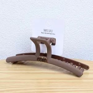 Matte brown hair claw clip large shark clip for thick hair stylish hair accessory detail