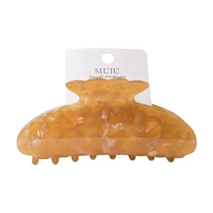 Amber acetate hair claw clip, half moon shark hair clip for women and girls daily styling.