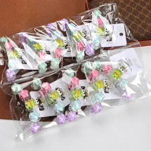 Cute cartoon star frog hair clips sweet acrylic shark clips wholesale set for daily hair styling.