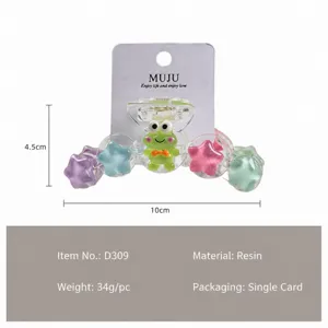 Colorful star hair claw clip resin cute cartoon frog shark clip for women girls hair accessories