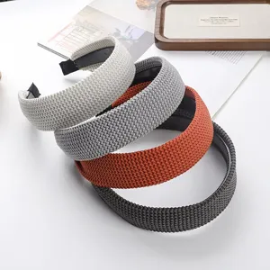Wide knitted wool hair hoops autumn winter solid color elegant headbands fashion hair accessories