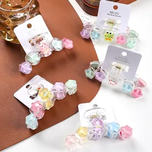Cute cartoon star hair claw clip sweet acrylic shark clip for women girls hair accessories