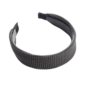 Solid color knitted wide headband for women, stylish autumn winter hair accessory hair hoop.